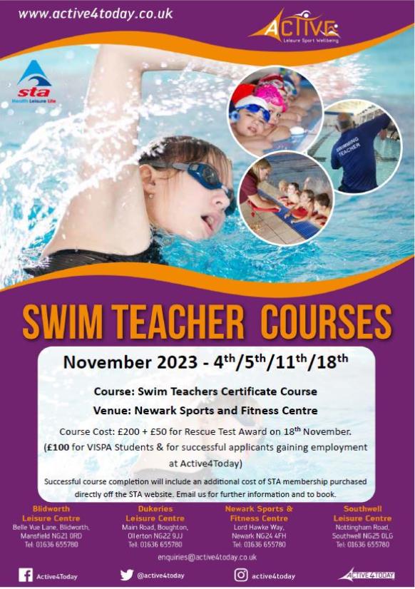 Swimming Teacher Course Nov 23